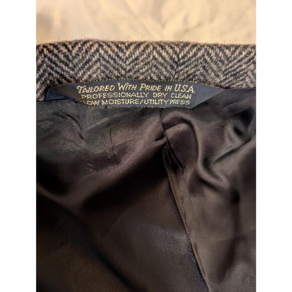 Land End Tweed Lambswool Herringbone Blazer Size 48 Reg 2 button - Picture 4 of 14